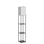 SUNMORY Floor Lamp with Shelves, Modern Square Standing Lamp with 3 Color Temperature Bulb, Corner Display Bookshelf Lamp for Living Room and Bedroom(Black) - Image 4
