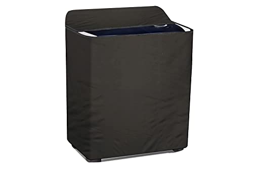 Image of Home Dressing Solid Color Polyester Semi Automatic Washing Machine Cover For 6Kg, 6.5Kg, 7Kg, 7.5Kg, 8Kg, Fits For All Semi Washing Machines, Waterproof & Dustproof Size (31.5X20X34) Inches (Green)