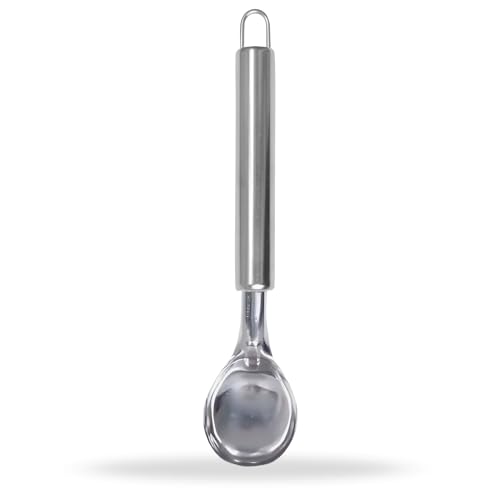 AKH® Stainless Steel Ice Cream Scoop | 21CM / 8.3" | Heavy‑Duty Ice Cream Scooper for Hard Ice Cream & Cookie Dough | Dishwasher Safe Kitchen Tool