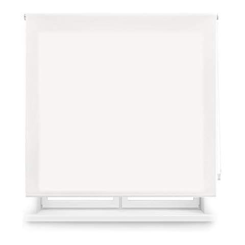 Blindecor Ara - Plain translucent roller blind, Off-white, 140x175 cm (width x height) Cover