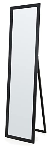 Home Selections Full Length Wooden Freestanding Cheval Mirror, 35x140cm, Black