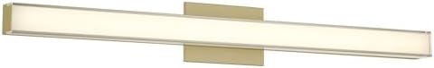 Minka Lavery 514-787-L Vantage Clear Acrylic LED Bath Vanity Wall Light, 1-Light 35 Watt, 5" H x 36" W, Ashen Brass