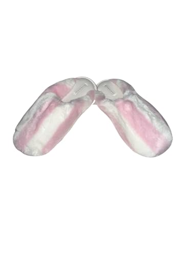 Victoria's Secret Closed Toe Faux Fur Slipper Color White/Pink New3