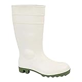 neoLab 4-0245 PVC Gummistiefel mit Stahlkappe, Schuhgröße 41, Weiß