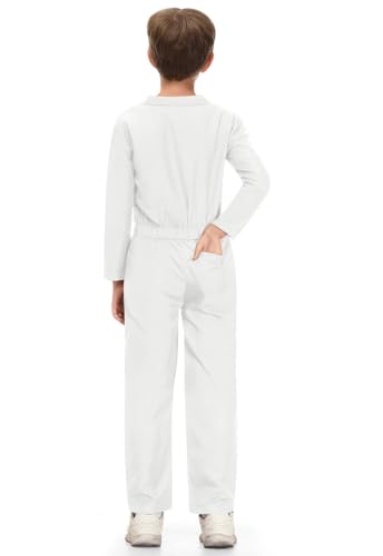 image for BesserBay Halloween Kids White Astronaut Race Car Driver Coveralls Mas