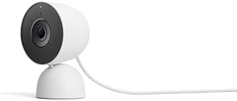 Google Nest Cam Intérieure (filaire, 3e génération) - Vidéo 2K et Gemini