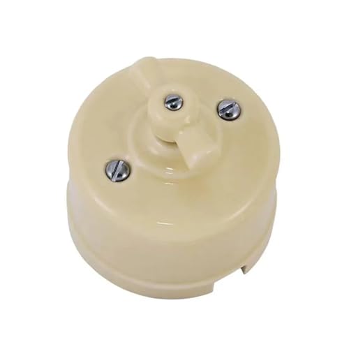 Interrupteur rotatif en céramique blanche avec base à 1 trou pour applique - 7