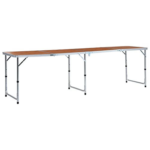 Genérico Mesa de Camping Plegable de Aluminio 240x60 cm,Actividades al Aire Libre,Camping y Senderismo,Muebles de camping-48176