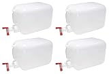 North Mountain Supply 5 Gallon Vented Plastic Hedpak/Carboy - with Cap & Faucet - Pack of 4