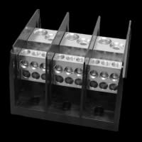 Power Terminal Block - 2 Pole - 620A 600V - (2) 350kcmil to #6 / (6) 2/0 to #14 - Thermoplastic - Open Style.