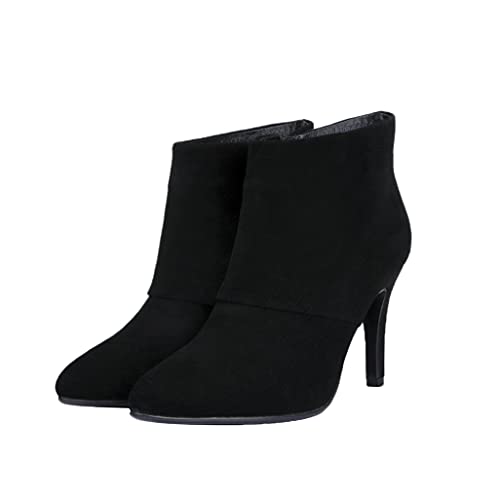 Shinelly Women Stiletto Ankle Boots Zipper High Heel Pointed Toe Booties