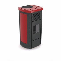 Preisvergleich Produktbild Eva Calor Pelletofen Veronica Farbe Rot Rubin