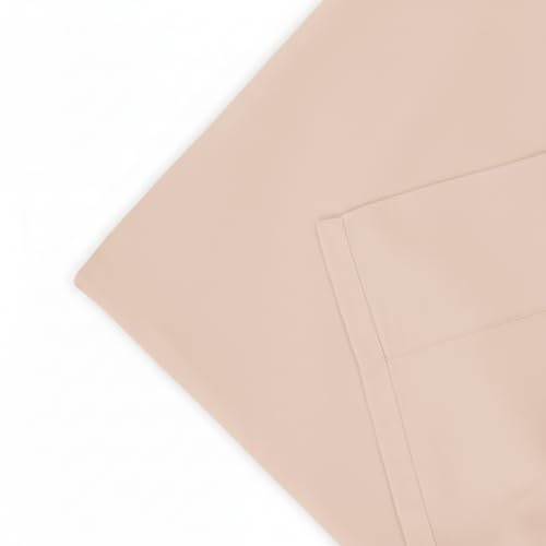 Image of 100% Cotton Queen Size Fitted Bedsheet Set (80x60 inches) with 2 Pillow Covers (18x27 inches) - Percale Weave, Soft & Breathable | (Blush Pink)