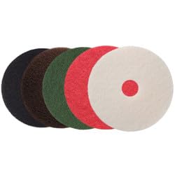 Floor Pad Variety Pack for The Oreck Orbiter 4370VP, 12 Inch, Black Brown Green Red White, 5 Pads