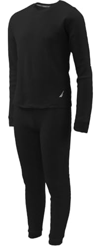 Nautica Girls' 2-Piece Shirt & Pants Base Layer Long Johns Waffle Thermal Underwear Set2