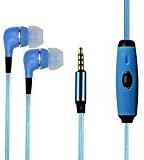 in-Ear Heavy bass Music Earphones with led Melody Flash Full El Earphone with Microphone and Music Control Stereo led Dynamic Flashing Headset Earbud Blue