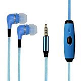 in-Ear Heavy bass Music Earphones with led Melody Flash Full El Earphone with Microphone and Music Control Stereo led Dynamic Flashing Headset Earbud Blue