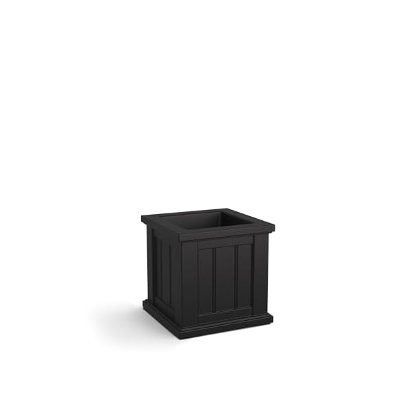 Mayne cape cod 14in square planter black 14in l x 14in w x 14in h with 31 gallon built in water reservoir 4836 b  urban country home decor