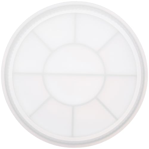 TOBBOMEY Molde de Bandeja de Silicona Redonda Bordes Decorativos, Reutilizable y Resistente a Altas Temperaturas, Molde para Resina Epoxi para Manualidades y Almacenamiento, 1 Unidad