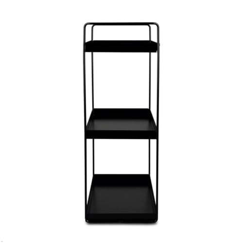 Image of SJC GLOBAL Premium 3 Tier Heavy Duty Metal Rack Kitchen Counter Top Organizer Rack Multipurpose Spice Organizer Masala Stand Bathroom Shelf Cosmetic Holder Kitchen Storage Rack Freestanding Black