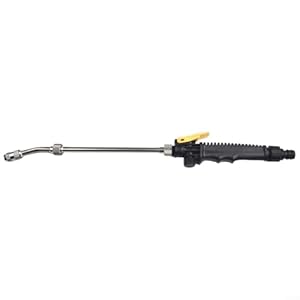 SMZhomeone 1 x 2-in-1-Hochdruckreiniger mit verstellbarer Düse, ABS-Legierung, Kupfer für die Reinigung von Auto, Terrasse, Zaun, Auffahrt, Garten, 30 cm, schwarz (48 cm)