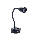 Luz De Lectura LED Regulable, Blanco Cálido/blanco, 12-24 V, 3 W, Carga USB, For Autocaravana, Caravana, Vela, Con Cuello De Cisne Flexible.(Warm White 3000K-3200k)
