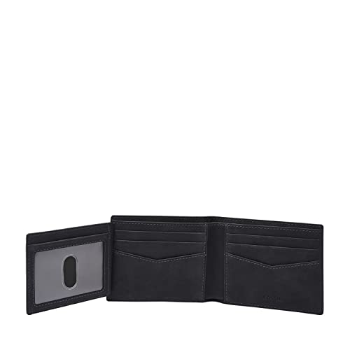 Image of Fossil Men's Everett Leather Bifold with Flip ID Wallet, Midnight Navy, (Model: ML4397406)