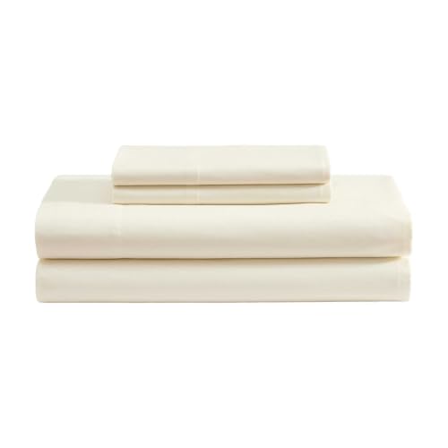 Image of Laura Ashley - Cotton Percale Twin Sheet Set with Pillowcase, Deep Pocket
