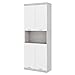 Mobile Buffet Dispensa Cucina Mobile da cucina alto Credenza a 4 Ante Mobile Credenza Cucina Salvaspazio con 2 Armadietti Mobiletto Multiuso per Cucina, Sala da Pranzo, Salotto,Bagno 73x31x190cm