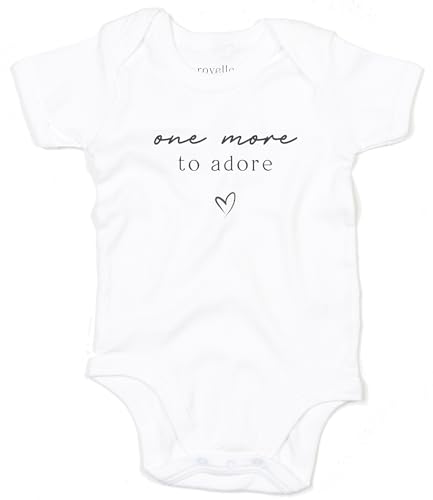 ROYELLE STEVENS Pregnancy Baby Announcement Coming Soon Newborn One More To Adore Baby Bodysuit Vest Unisex Baby Bodysuits Cotton Short Sleeved Boys Girls