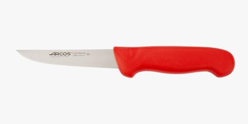 Arcos Coltello Disossatore con Lama in Acciaio Inossidabile Nitrum 130 mm – Coltello da Macellaio Professionale per Tagliare Ossa e Carne – Manico Ergonomico in Polipropilene, Serie 2900, Rosso