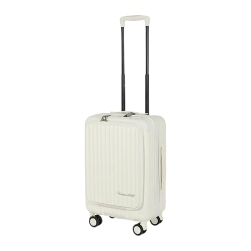 Image of SWISS MILITARY Polycarbonate Summit 360 Rotatable 8 Wheels 60cm Hard Trolley Luggage, Anti Theft Zip, TSA Lock, 15.6 inch Laptop Compartment, Expandable Storage Suitcase & Dust Cover Free Small White 62L