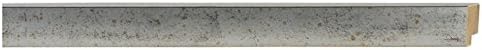 Picture Frame Moulding (Wood) 100ft Bundle - Contemporary Silver Finish - 1" Width - 5/16" Rabbet Depth
