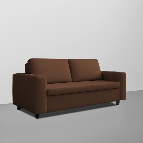 Image of Cisco 3 Seater Sofa Cum Bed for Home & Living Room (Brown) | Modern Premium Fabric Sofa | Comfortable Convertible Sofa Bed | Space-Saving Furniture for Home, Office & Living Room