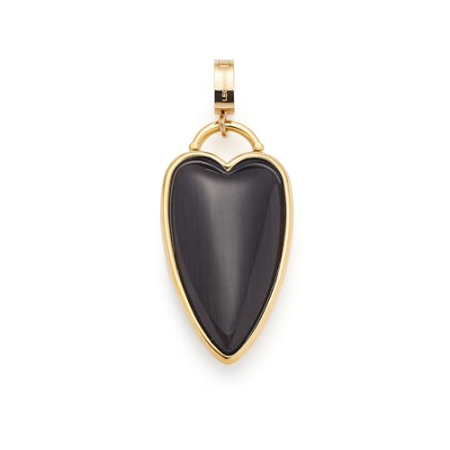 Colgante de cadena de acero dorado con corazón negro para regalo