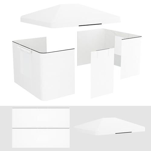 Outsunny Toit de Rechange pour tonnelle de Jardin avec 2 parois latérales - Imperméable - Blanc