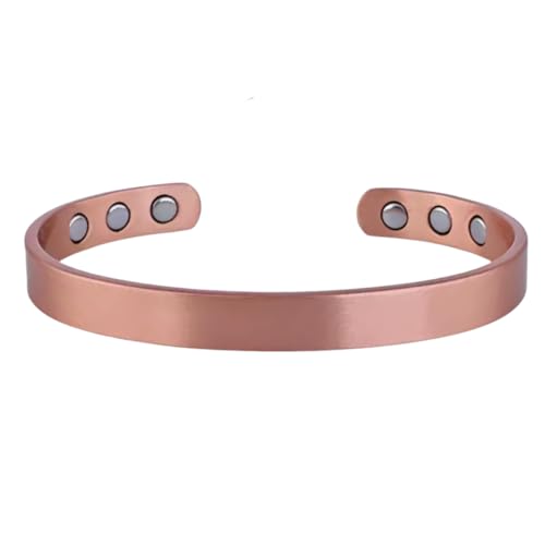Pulseira Bracelete Magnética Cobre Puro Unissex Ajustável