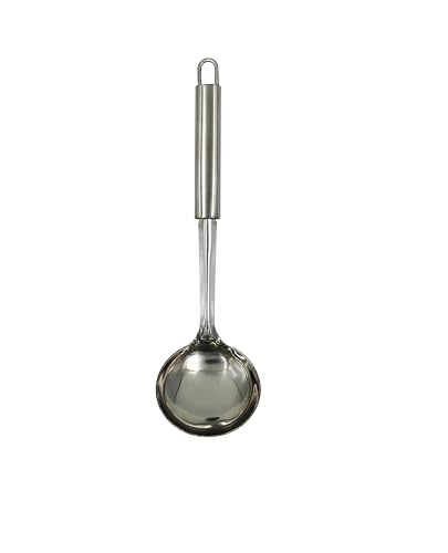 Image of Stainless Steel Kitchenware Deep Milk Ladle | Karchi Round Chamcha | Cooking and Serving Spoon for Kitchen 27cm (Pack of 1)