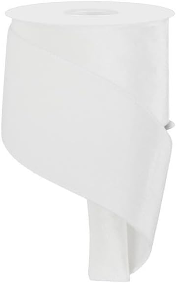 White Velvet Ribbon w/Satin Backing 4" x 10yd