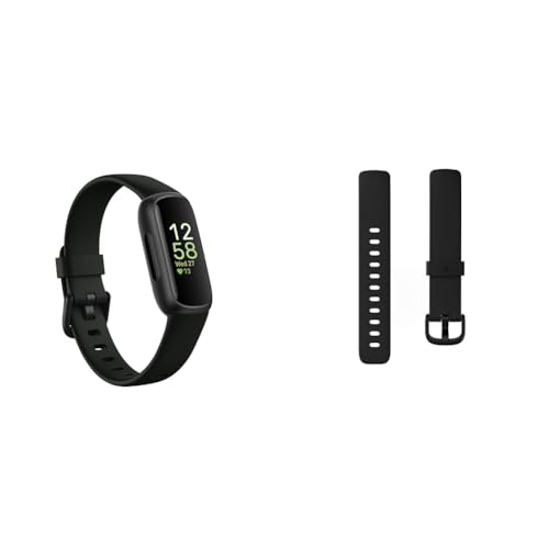 Fitbit Inspire 3 Activity Tracker with 6-months Premium Membership Included, up to 10 days battery life and Daily Readiness Score, Midnight Zen & Inspire 2 Classic Band, Black, Large