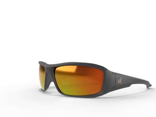 Edge Eyewear Brazeau Torque Safety Glasses - Matte Black Red E/Polarized Aqua Precision TXBAP239