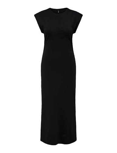 Onlfallon S/S O-Neck Long Dress Box JRS, Negro, M