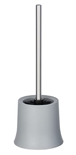WENKO Brosse WC Basic gris - Brosse WC grise Excellent Rapport Qualité/Prix, Polypropylène, 14 x 38 x 14 cm, Gris