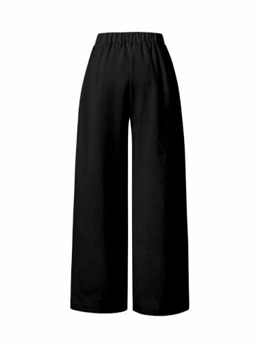 Image of Girls Wide Leg Sweatpants Baggy Pants with Pockets | Elastic Waistband, Side Pockets, Relaxed Silhouette, for School, Travel and Everyday Casual Wear