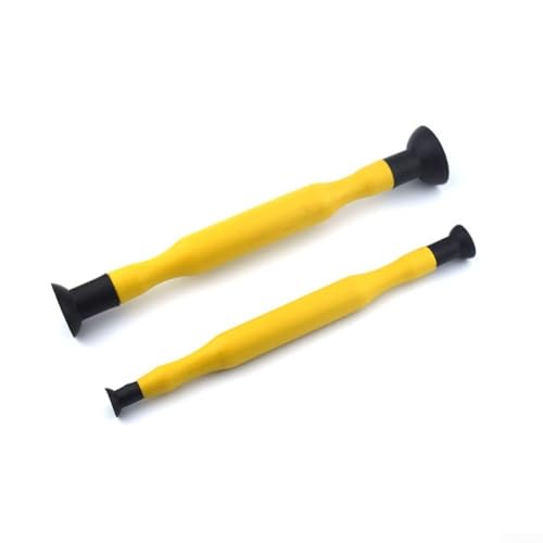 Juego de 2 herramientas de lapeado de válvula con ventosas para rectificado de válvulas de motor, asas gruesas resistentes a la grasa y al aceite para automóviles (amarillo)