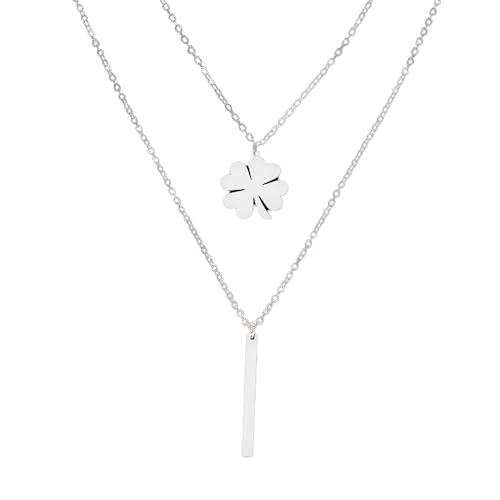 Collier trèfle argent 925 anti-ternissement, résout le problème des bijoux fragiles avec son zircon