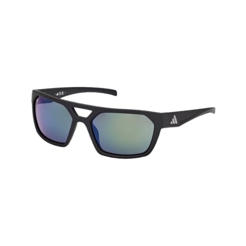 Image of Adidas Men's Sunglasses, Matte black /Green mirror