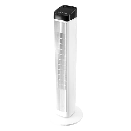 VEVOR Ventilador de Torre Silencioso, Oscilante de 70° para Interiores con 3 Velocidades, 4 Modos, Temporizador de 12 horas, sin Aspas, con Control Remoto para Oficina, Hogar, φ 308 x 996 mm