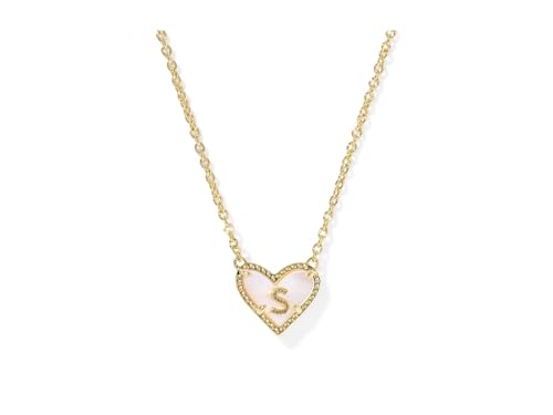 Kendra Scott Womens Heart Letter S Short Pendant Necklace Gold Ivory Mother Of Pearl One Size One Size2