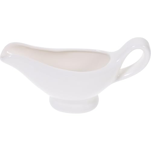 TOYANDONA Salsiera in Ceramica Bianca, Brocca Per Salsa Casalinga, Contenitore Per Condimenti Caldo e Freddo, Leggero e Portatile Per Cucina Quotidiana
